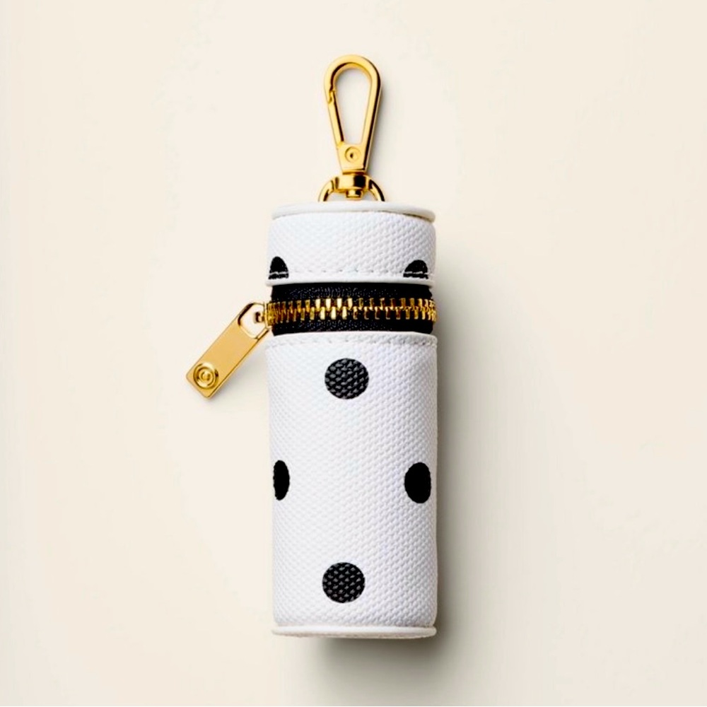 Kate Spade New York x Target White & Black Polka Dot lipstick holder bag charm🖤🤍